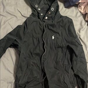Polo by Ralph Lauren Black Windbreaker Hooded Jacket